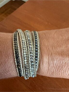 Nakamol Neutral Wrap Bracelet in Black and Silver